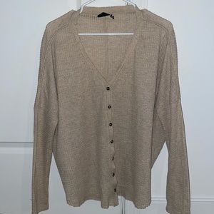 Urban Outfitters size small tan button up waffle shirt